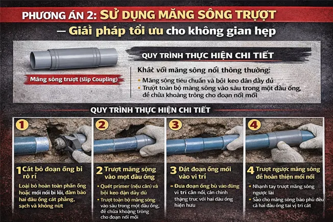 Sử dụng măng sông trượt – Giải pháp tối ưu cho không gian hẹp