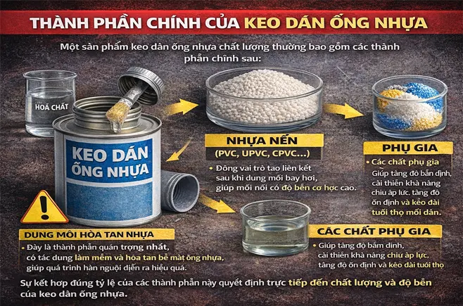 Thành phần chính của keo dán ống nhựa