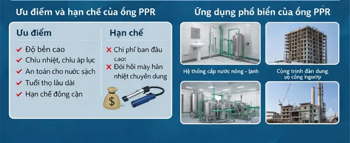 Ưu điểm và hạn chế của ống PPR - Ứng dụng