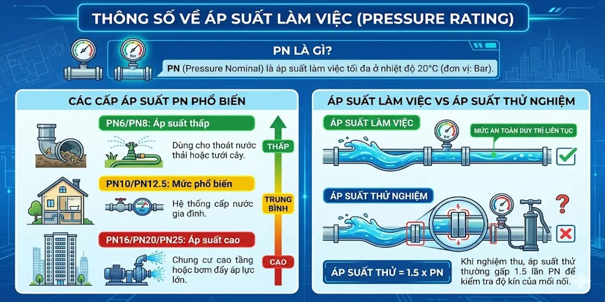 Thông số về áp suất làm việc (Pressure Rating)