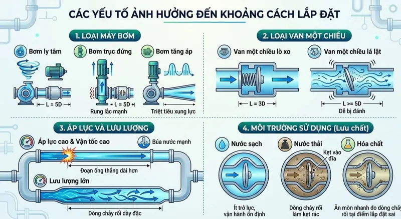 Các yếu tố ảnh hưởng đến khoảng cách lắp đặt