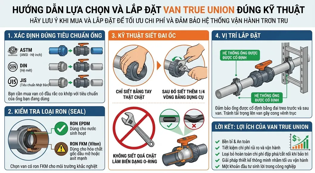 Hướng Dẫn Lựa Chọn Và Lắp Đặt Van True Union Đúng Kỹ Thuật