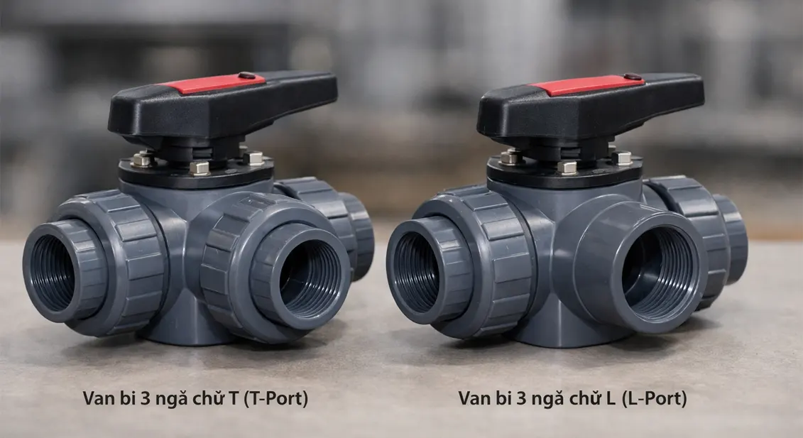 Nên chọn van bi 3 ngã chữ L hay chữ T