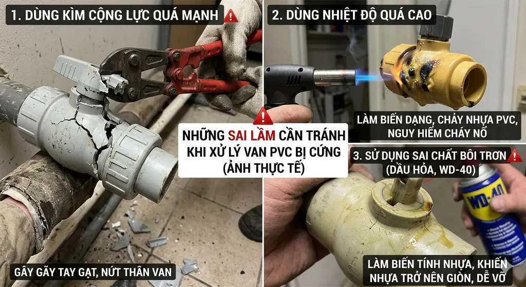 Những sai lầm cần tránh khi xử lý van bị cứng