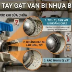 Tay gạt van bi nhựa bị cứng