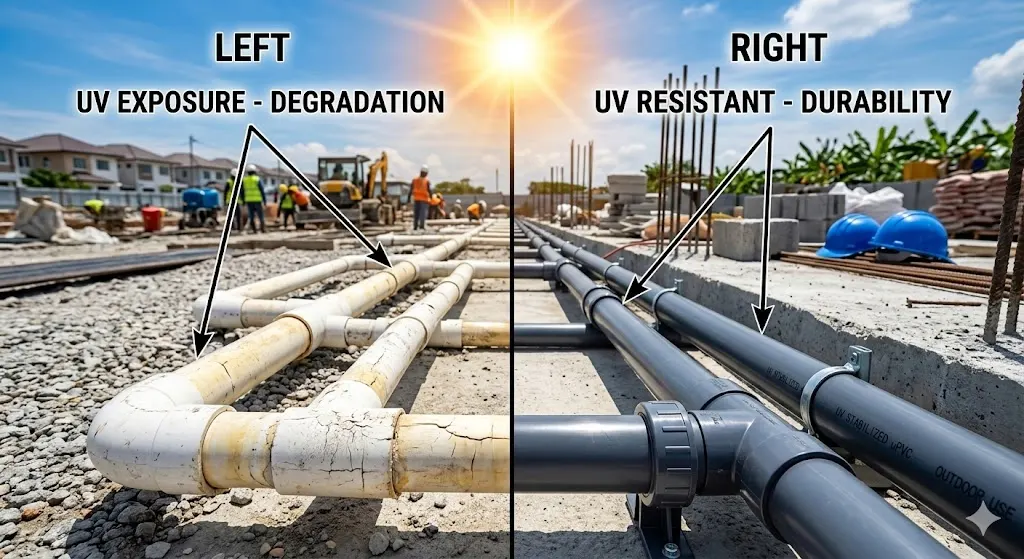 Tuổi thọ của ống nhựa công nghiệp là bao lâu dưới ánh nắng mặt trời (UV)?