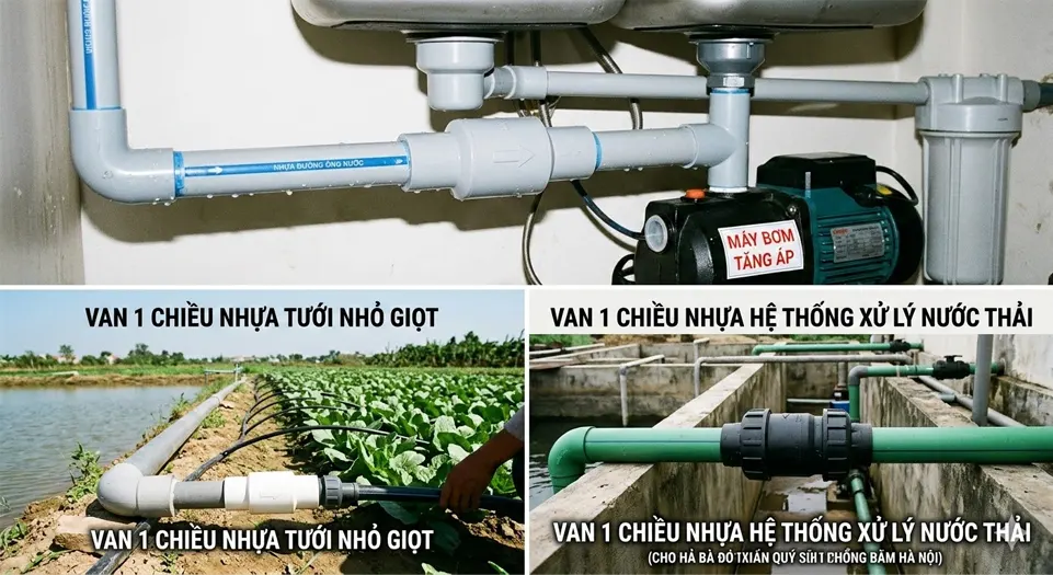 Ứng dụng của van 1 chiều nhựa trong thực tế