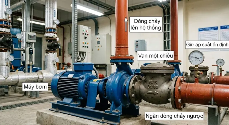 Vai trò của van 1 chiều sau máy bơm
