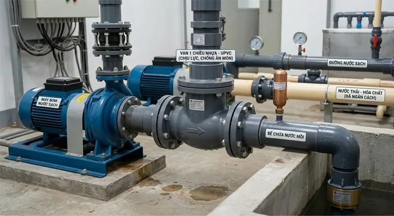 Van 1 chiều nhựa