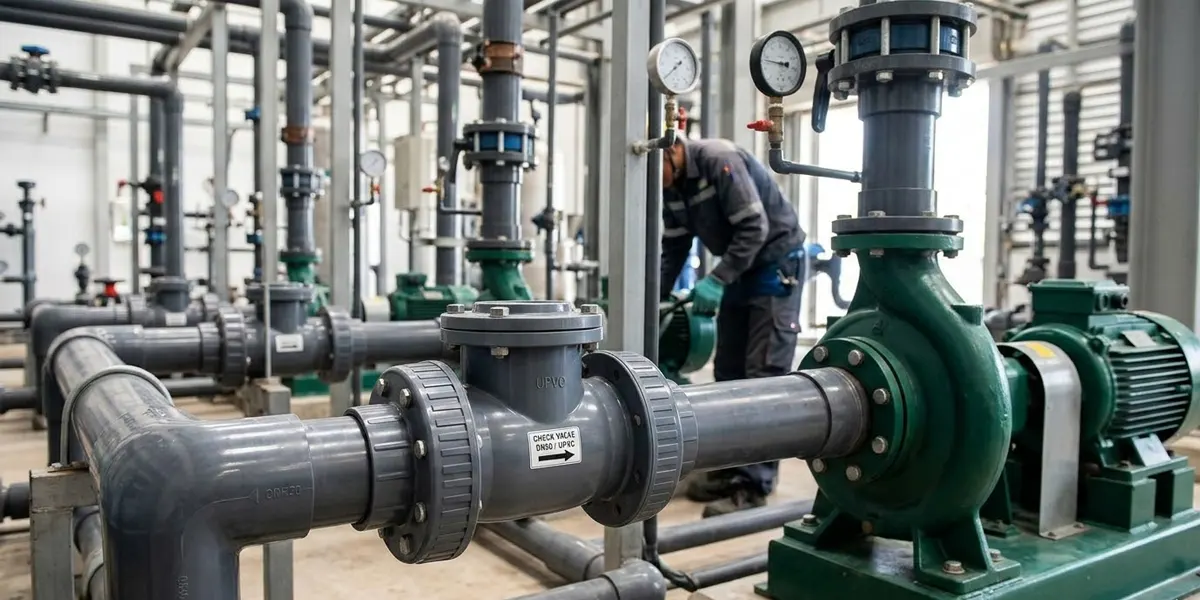 Van một chiều nhựa trong hệ thống đường ống