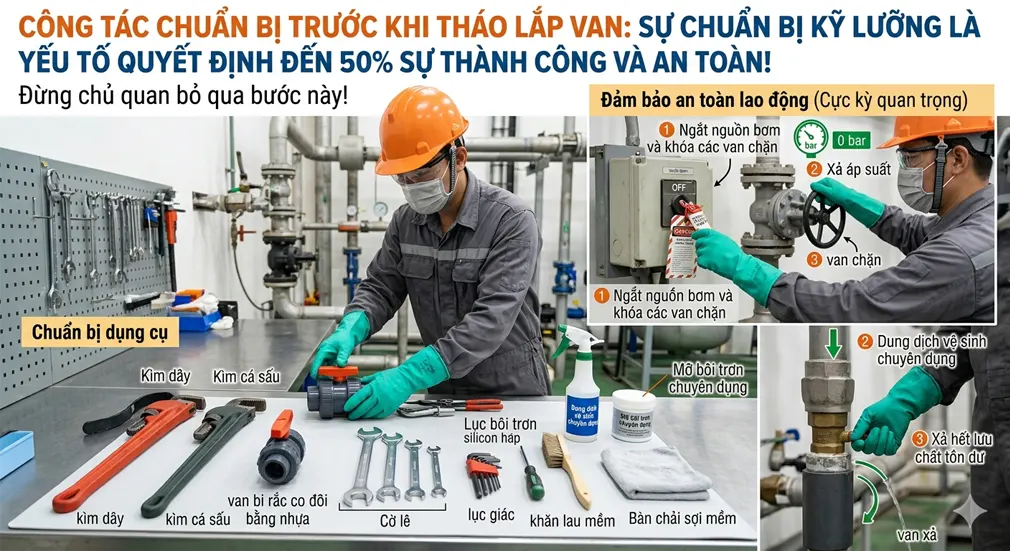 Công tác chuẩn bị trước khi tháo lắp van