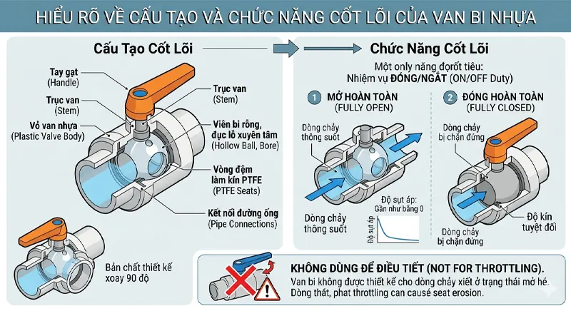 Hiểu Rõ Về Cấu Tạo Và Chức Năng Cốt Lõi Của Van Bi Nhựa