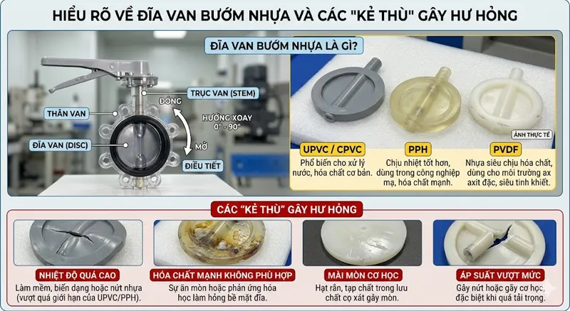 Hiểu Rõ Về Đĩa Van Bướm Nhựa Và Các Kẻ Thù Gây Hư Hỏng