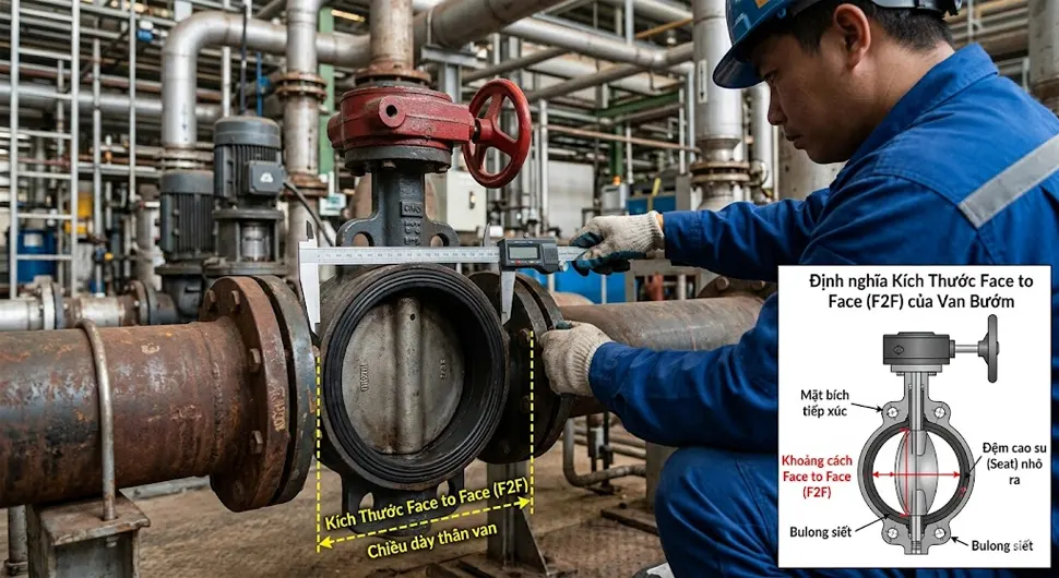 Kích Thước Face to Face Của Van Bướm