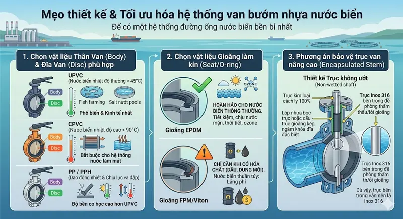 Mẹo thiết kế & Tối ưu hóa hệ thống van bướm nhựa nước biển