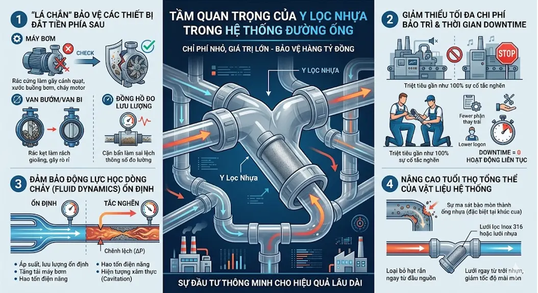 Tầm Quan Trọng Của Y Lọc Nhựa Trong Hệ Thống Đường Ống