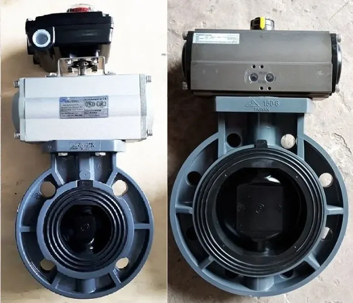 Van bướm nhựa điều khiển khí nén