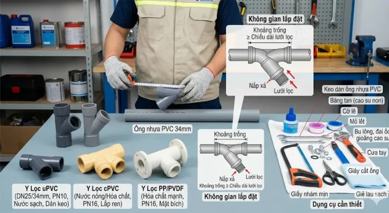 Chuẩn bị trước khi lắp đặt Y lọc nhựa