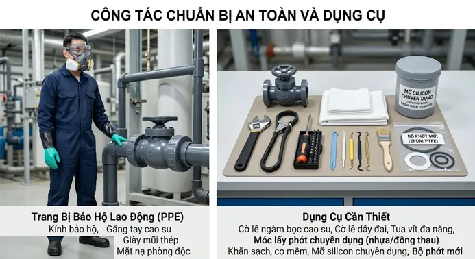 Công Tác Chuẩn Bị An Toàn Và Dụng Cụ