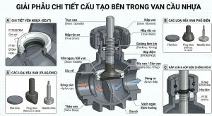 Giải phẫu chi tiết cấu tạo bên trong van cầu nhựa