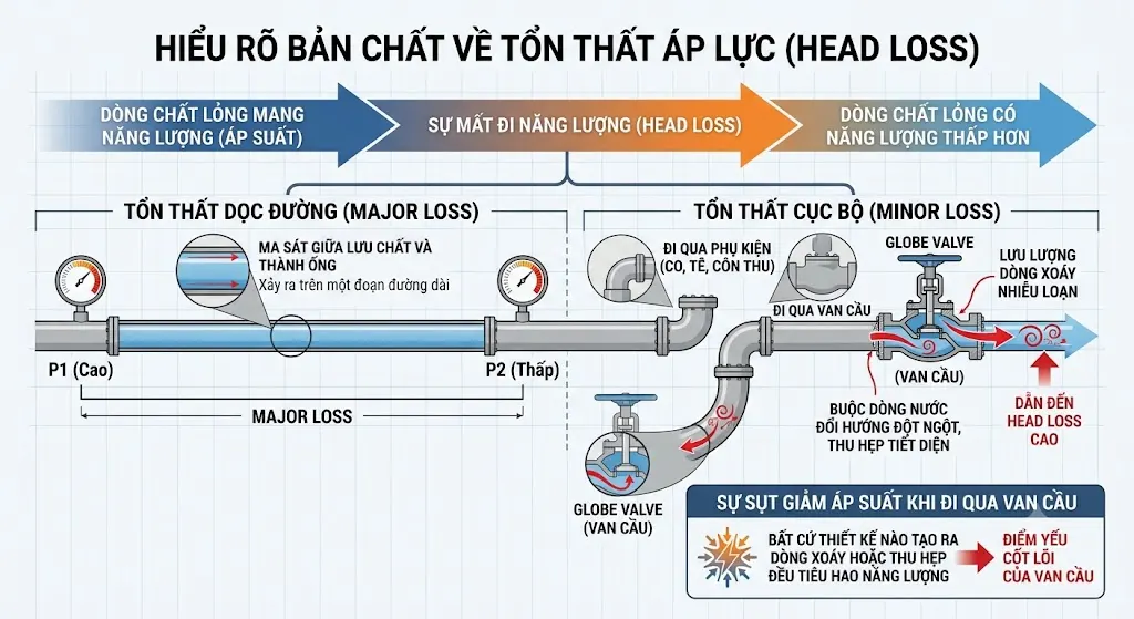 Hiểu Rõ Bản Chất Về Tổn Thất Áp Lực (Head Loss)