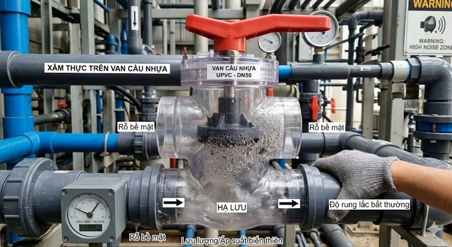 Những Dấu Hiệu Nhận Biết Sớm Van Cầu Nhựa Đang Bị Xâm Thực