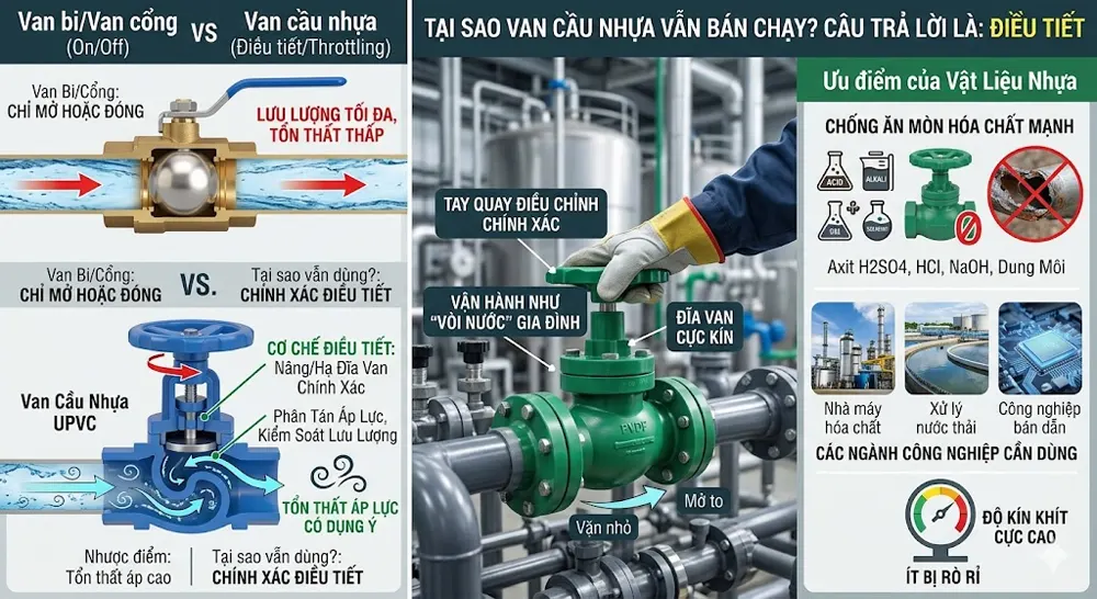 Nhược Điểm Lớn Là Vậy, Tại Sao Người Ta Vẫn Dùng Van Cầu Nhựa