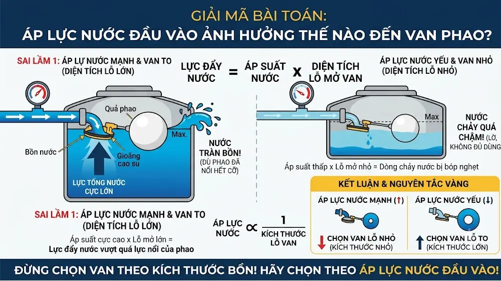 Áp lực nước đầu vào ảnh hưởng thế nào đến van pha