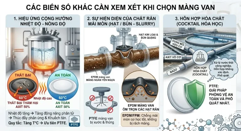 Các Biến Số Khác Cần Xem Xét Khi Chọn Màng Van