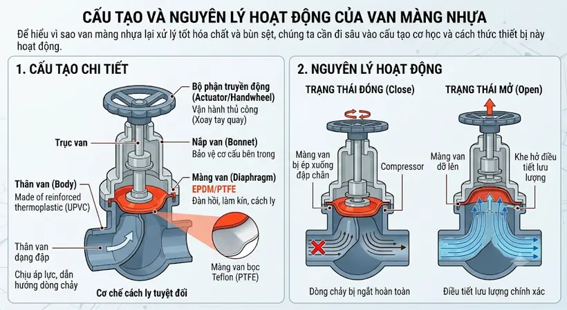 Cấu Tạo Và Nguyên Lý Hoạt Động Của Van Màng Nhựa