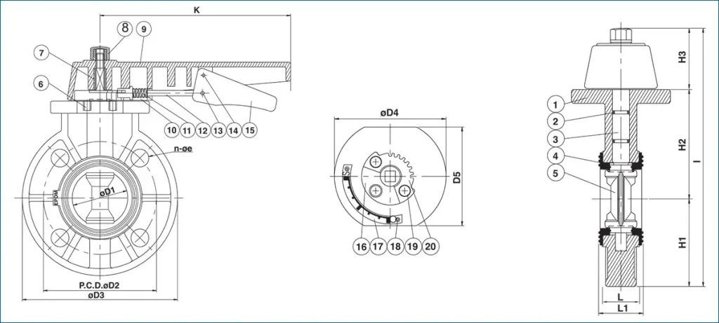 Ban ve kich thuoc de lap actuator van buom BE300 D4 H3 K