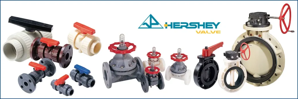 Danh mục van nhựa Hershey Đài Loan: van bi, van bướm, van màng