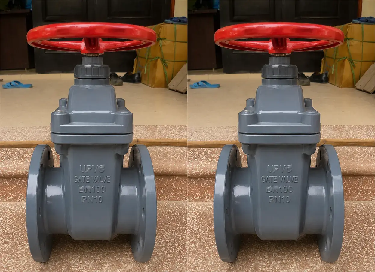 Hình ảnh van cổng nhựa upvc DN100.