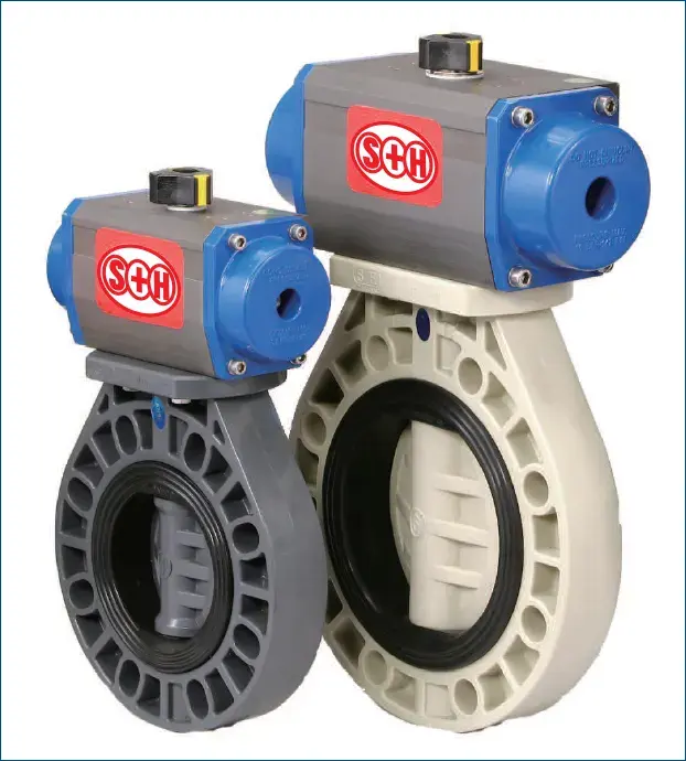 Nâng cấp van bướm BE300 từ tay gạt lên actuator khí nén