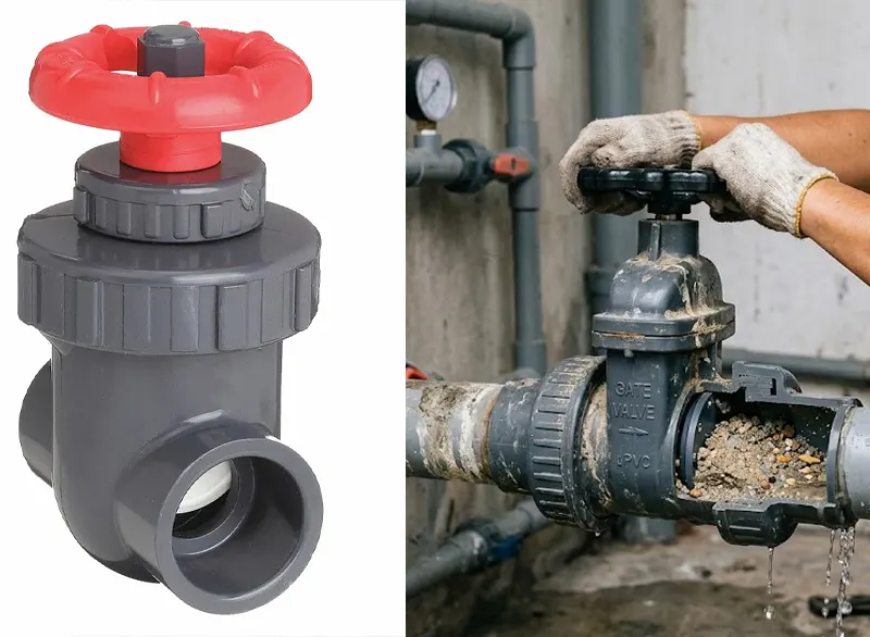 Nhận biết hiện tượng kẹt van cổng nhựa do cặn bẩn