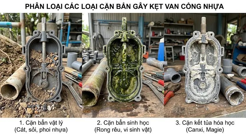 Phân loại các loại cặn bẩn gây kẹt van