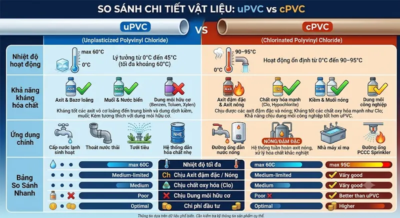 So Sánh Chi Tiết Vật Liệu