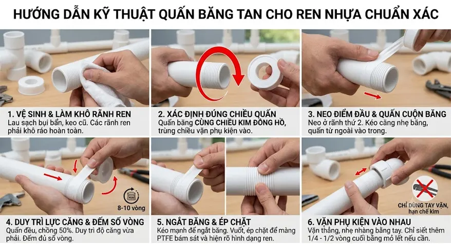 Hướng Dẫn Kỹ Thuật Quấn Băng Tan Cho Ren Nhựa Chuẩn Xác