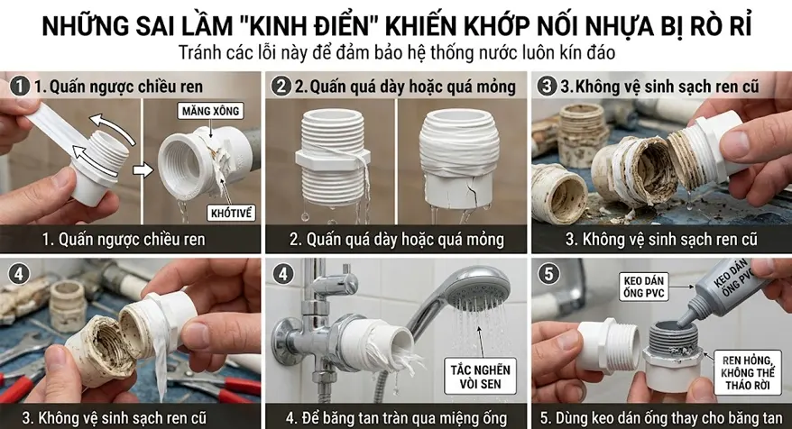Những Sai Lầm Kinh Điển Khiến Khớp Nối Nhựa Bị Rò Rỉ