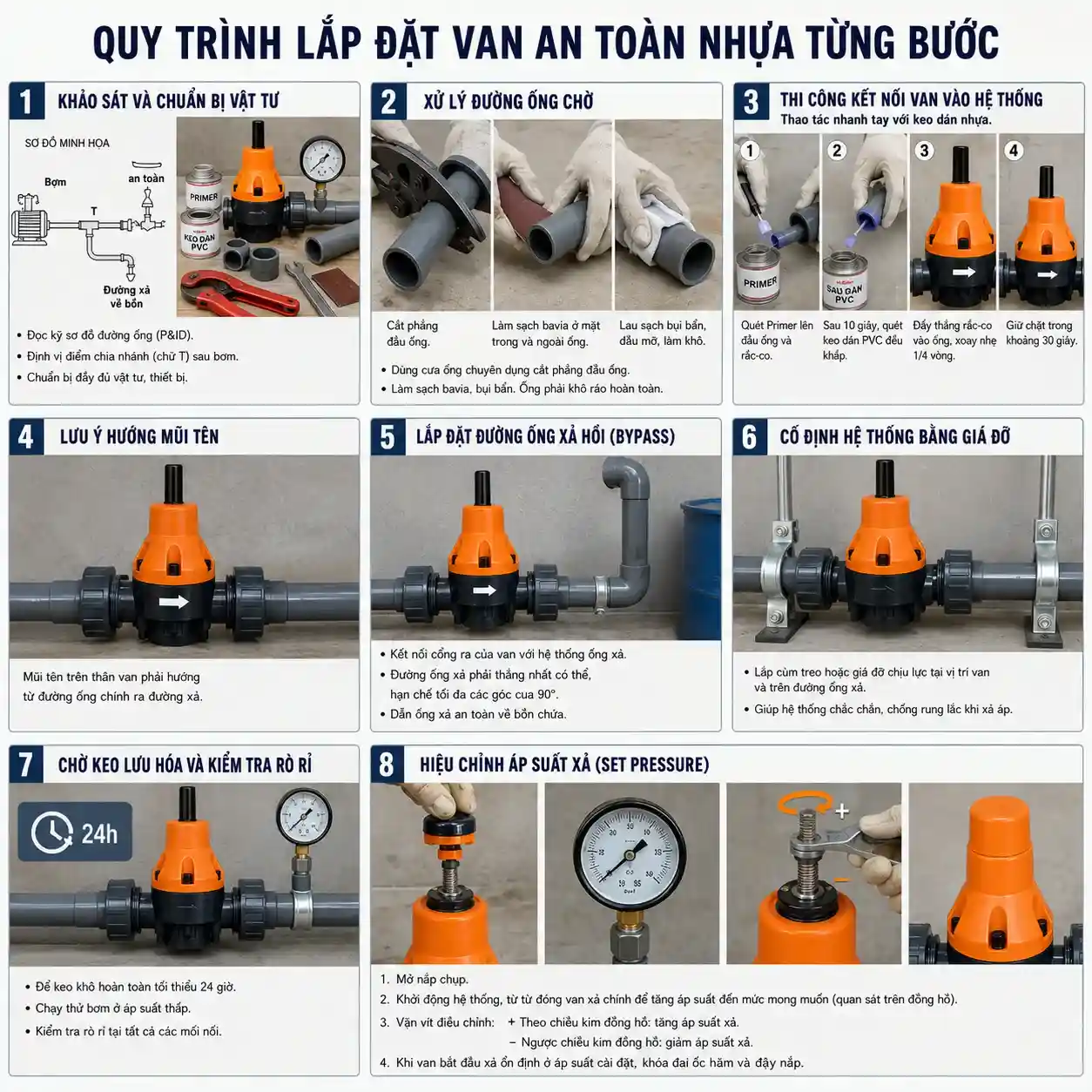 Quy Trình Lắp Đặt Van An Toàn Nhựa Từng Bước