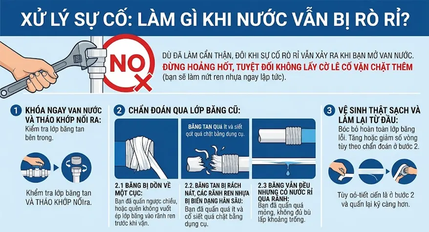 Xử Lý Sự Cố Làm Gì Khi Nước Vẫn Bị Rò Rỉ