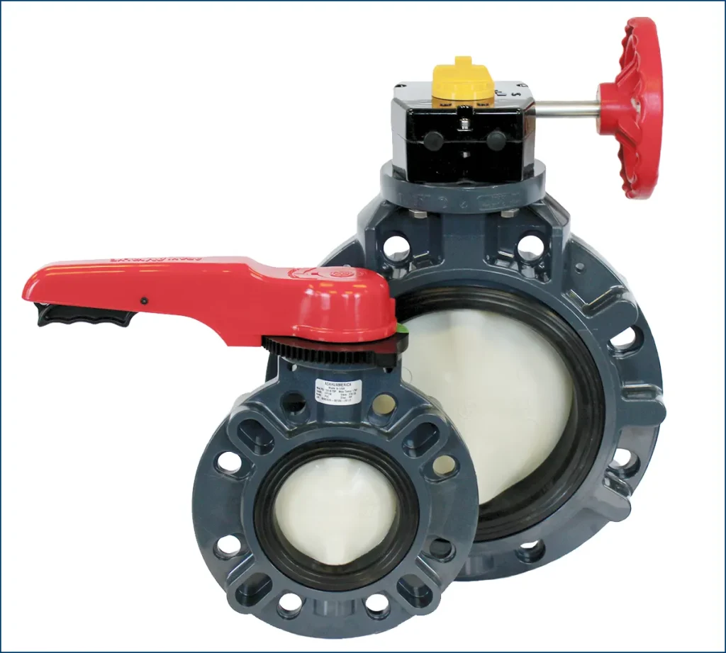 Van bướm nhựa Asahi Type 57P thân UPVC, gioăng EPDM