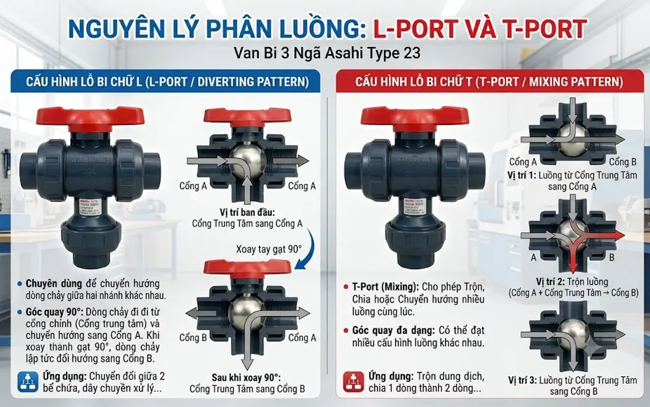 Nguyên lý phân luồng L-Port và T-Port