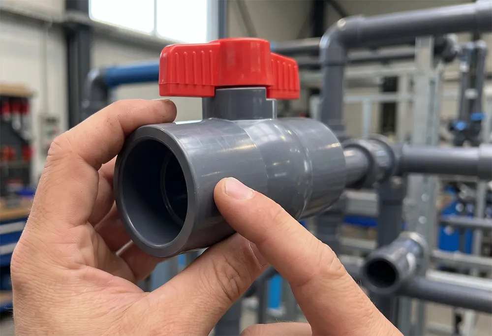 Kiểm tra hai đầu van để xác định là loại rắc co đôi hay dán keo trước khi thay gioăng trục